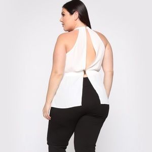 White Lace Chiffon Top